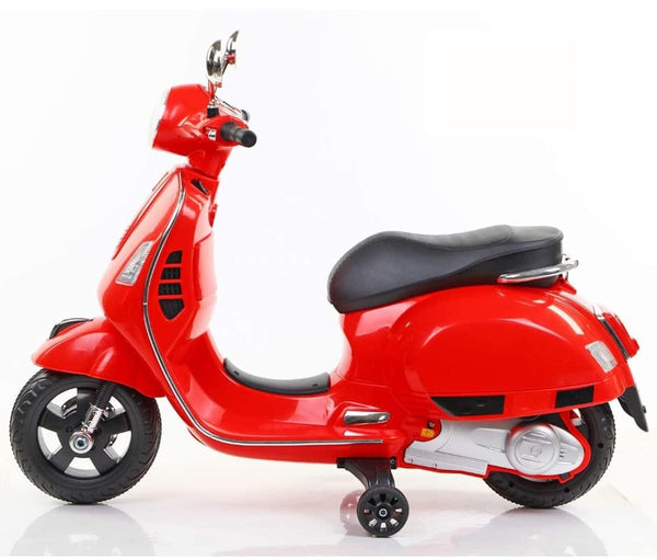 Vespa Scooter ,2024 Edition, Ride on Electric Scooter for Kids Age  3 to 7 Years, with Foot Accelerator, Pink & Red Color (Red)