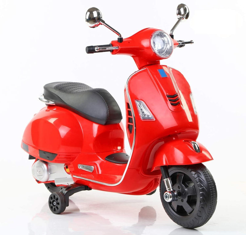 Vespa Scooter ,2024 Edition, Ride on Electric Scooter for Kids Age  3 to 7 Years, with Foot Accelerator, Pink & Red Color (Red)
