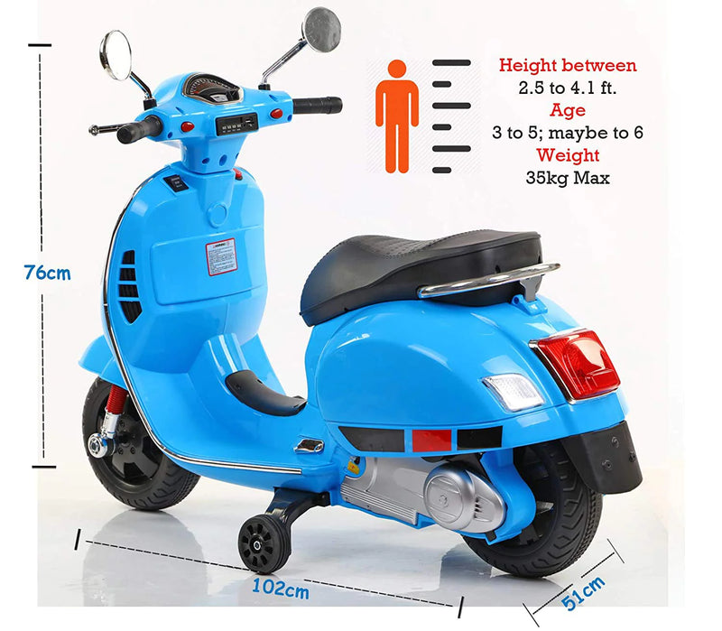 Rechargeable Battery Operated  Scooter for Kids with Remote Control (2 to 7 yrs) (Blue)